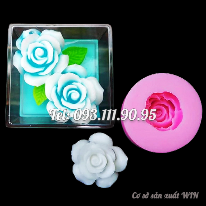 Khuôn rau câu silicon hoa hồng cánh mỏng – Mã số 1682