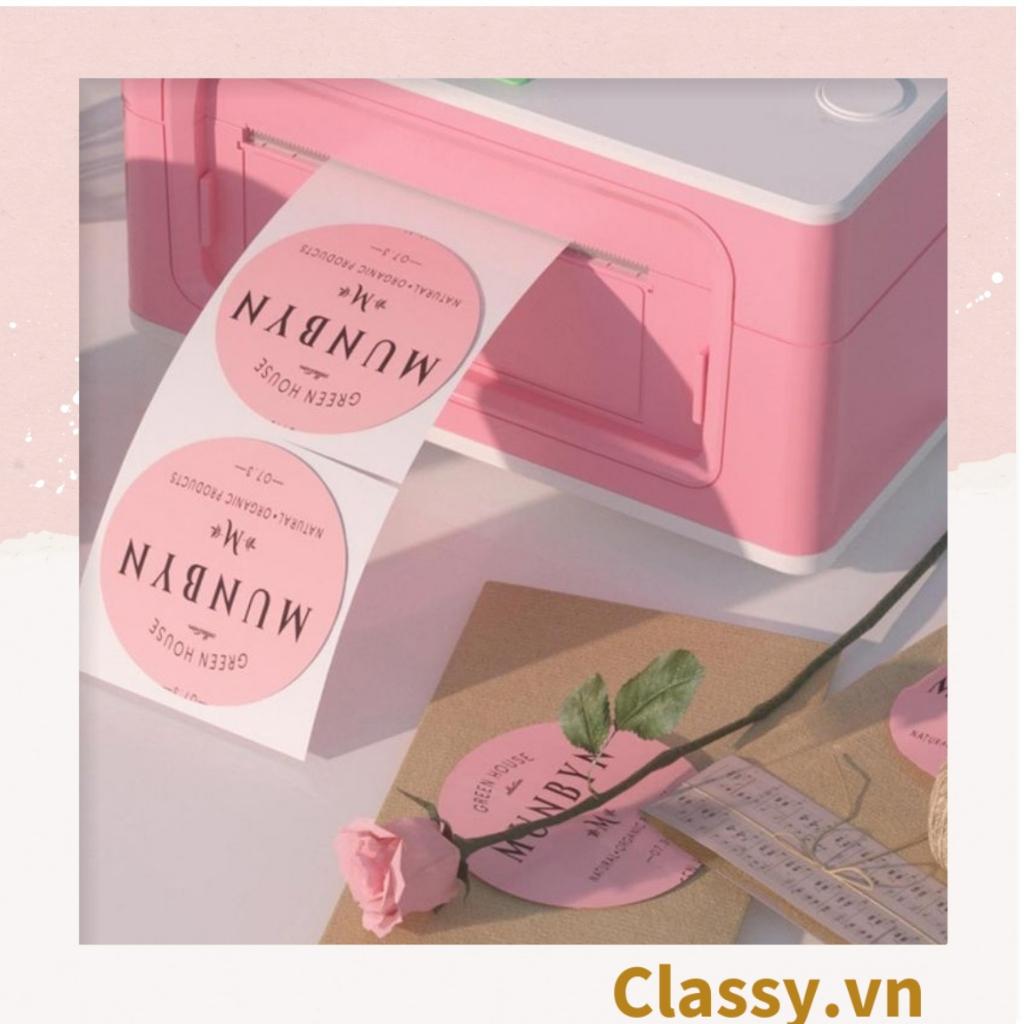 Cuộn 500 Sticker 2 kích thước, trơn chưa in, khách hàng mua về in logo cá nhân, dán bao bì, bánh handmade Q1685