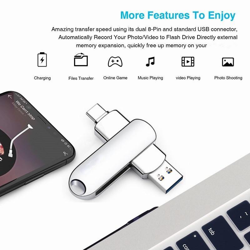Usb Tốc Độ Cao 2 Trong 1 Với Cổng Usb 3.0 Và Type C Otg 512GB