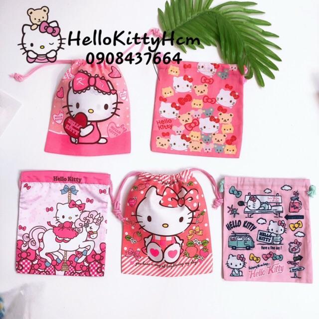 Túi rút vải dệt kim Hello Kitty