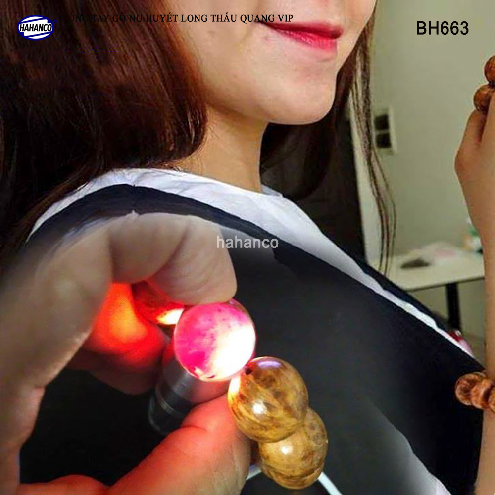 Vòng tay Nu Huyết Long để mộc hàng VIP thơm mùi gỗ, Mang lại tài lộc bình an, may mắn - Bracelet of HAHANCO