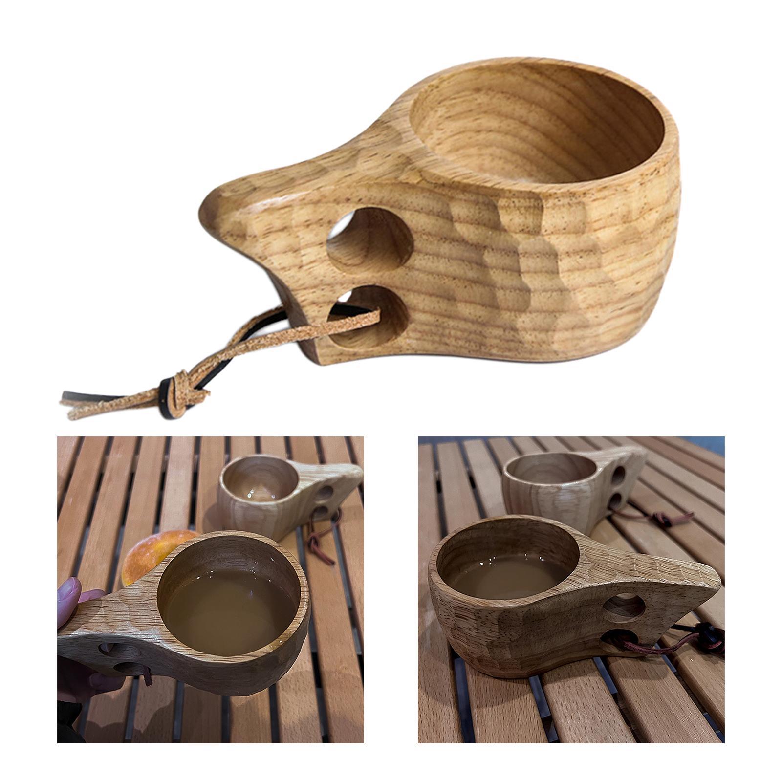 Portable Wooden Drinking Cup Tableware  Hiking Outdoor Camping