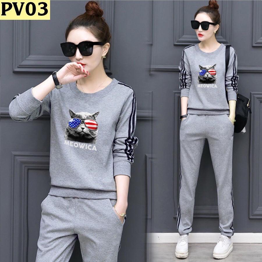 { GIÁ HỦY DIỆT} Đồ bộ mặc nhà nữ-độ bộ thê thao nữ dài tay chất vải da cá mã PV