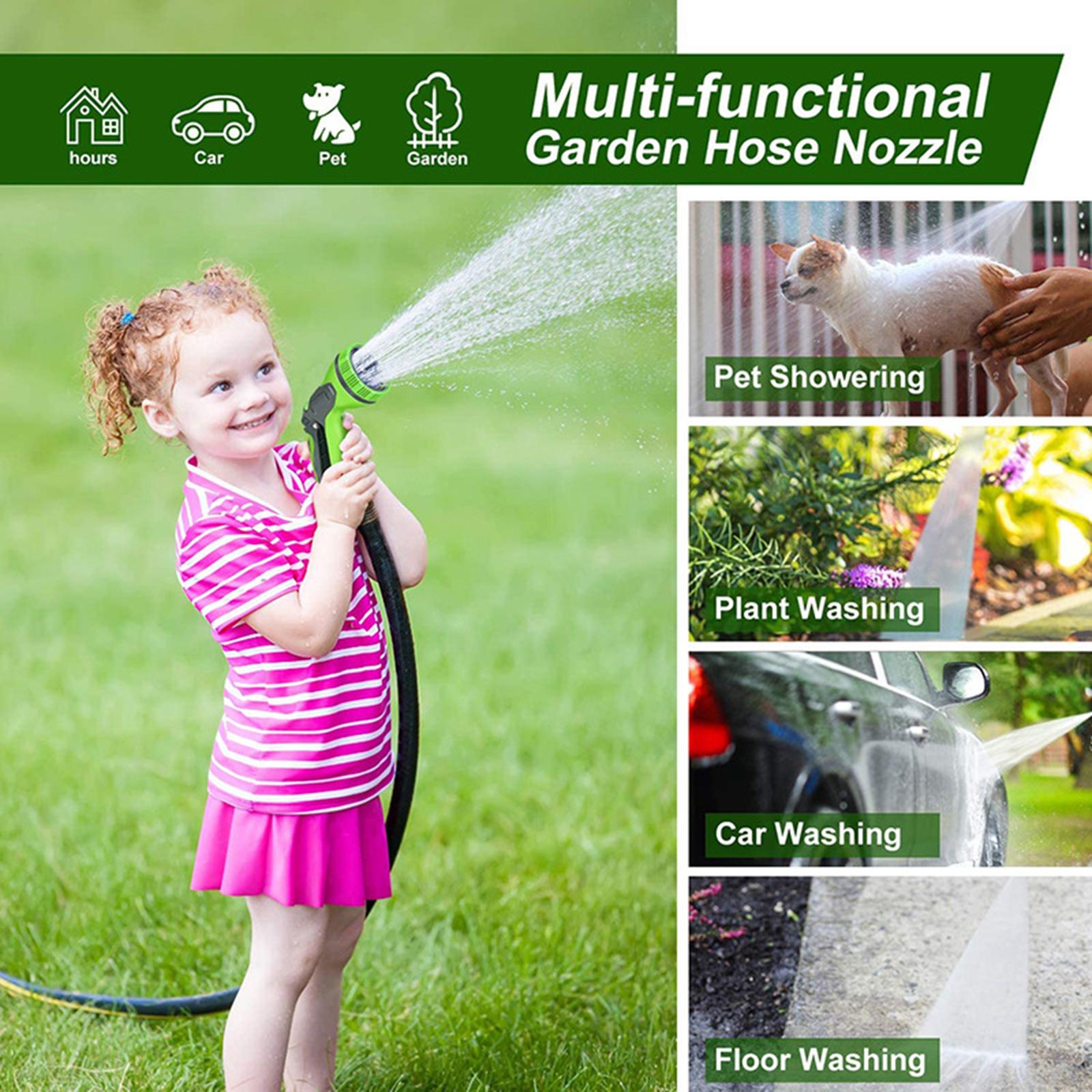 Garden Hose Nozzle, Water Hose Nozzle Heavy Duty, Hose Sprayer, Hose Sprayer Nozzle, Adjustable 10 patterns for Outdoor Watering Gardening Cleaning