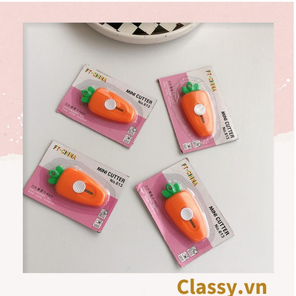 Dao rọc giấy Classy nhỏ gọn 7CM, hình củ cà rốt màu cam PK1214