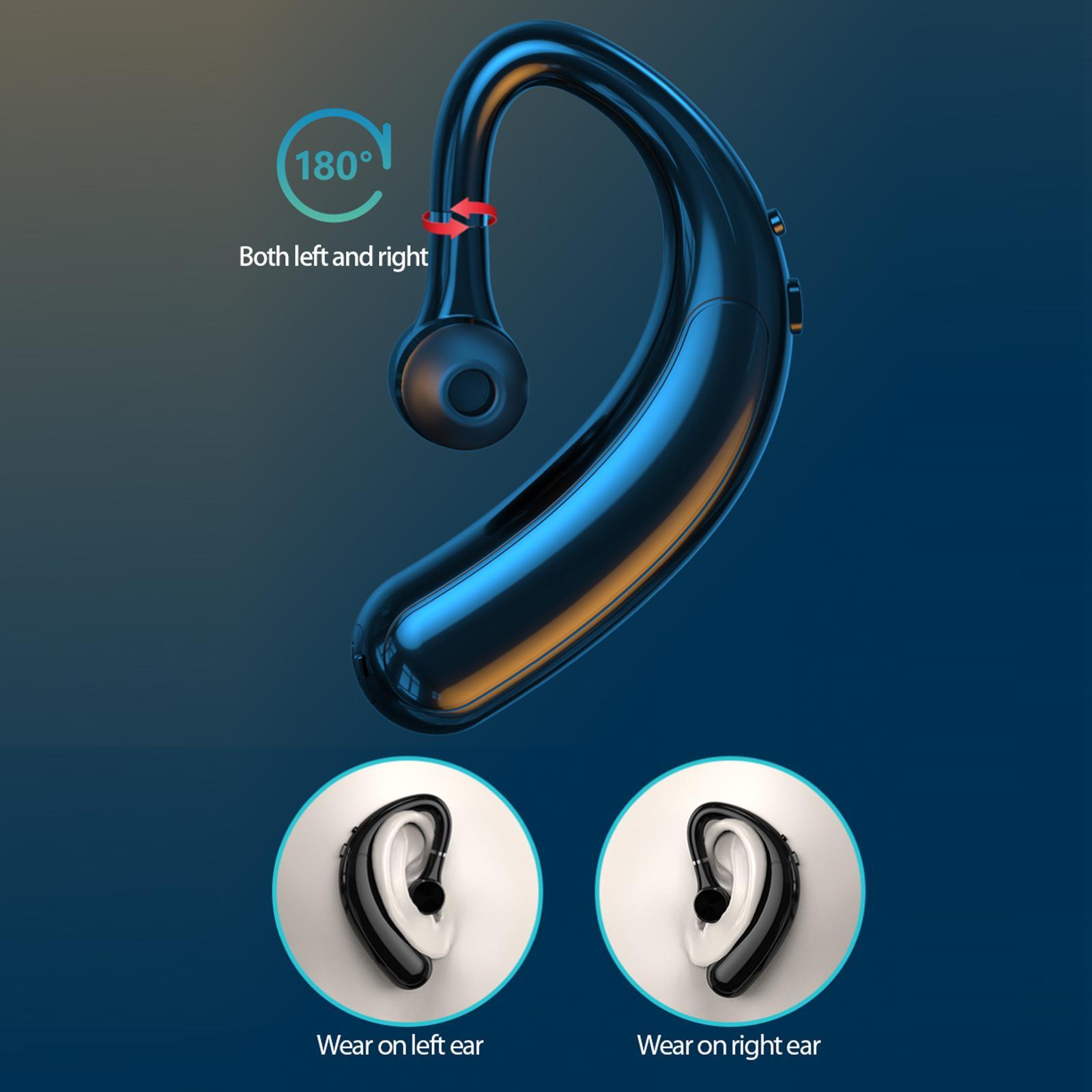 Wireless Headset Business Earphones Rechargeable Noise Cancelling Surround Ear-Hook Bluetooth Headset for Running Sports Laptop Video Music