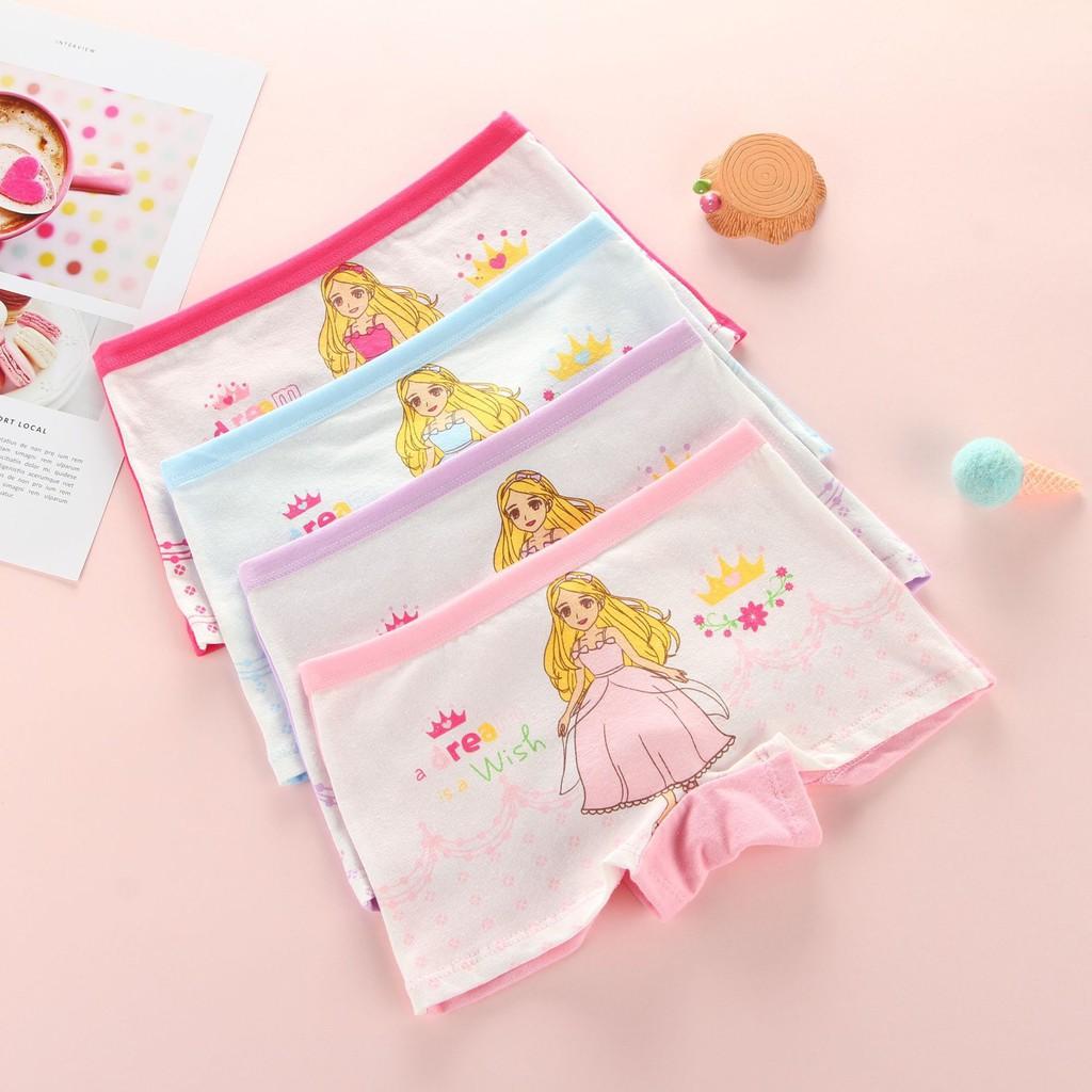 Quần Chip Đùi Trẻ Em, Quần Lót Cotton Từ 8 - 24kg Cho Bé Gái Hình Công Chúa Mèo Hello Kitty Cực Xinh - Doni House