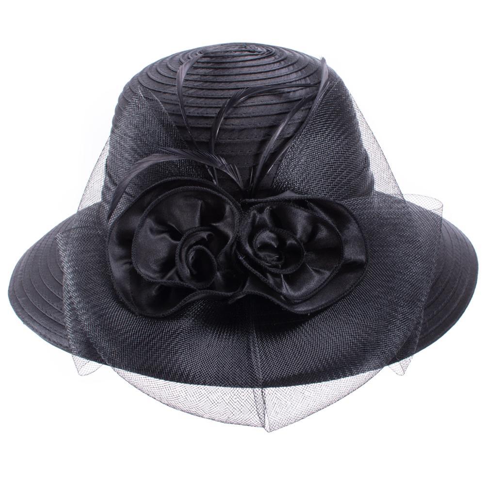 Nón Rộng Vành Nón Mùa Hè Cho Nữ Lông Vũ Lưới Fascinator Miếng Vải Cô Dâu Của Mẹ Nón Cưới Derby Giáo Hội Bãi Biển Nắp
