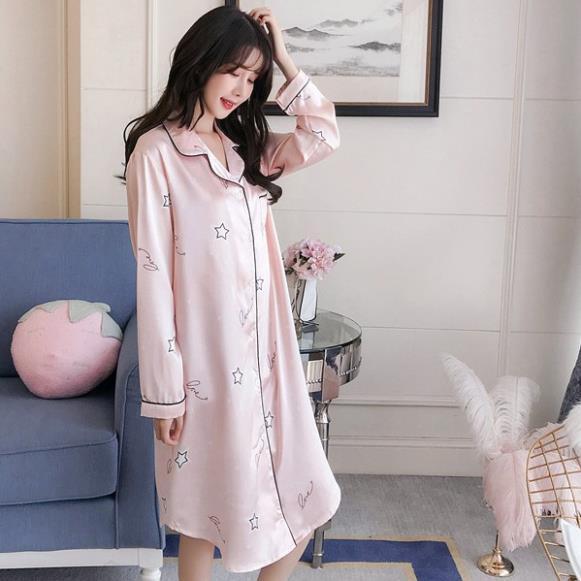 Đầm Ngủ Lụa Lạc Hỷ Đầm Bầu Mặc Nhà Mềm BIG SIZE XL,2XL IVY084