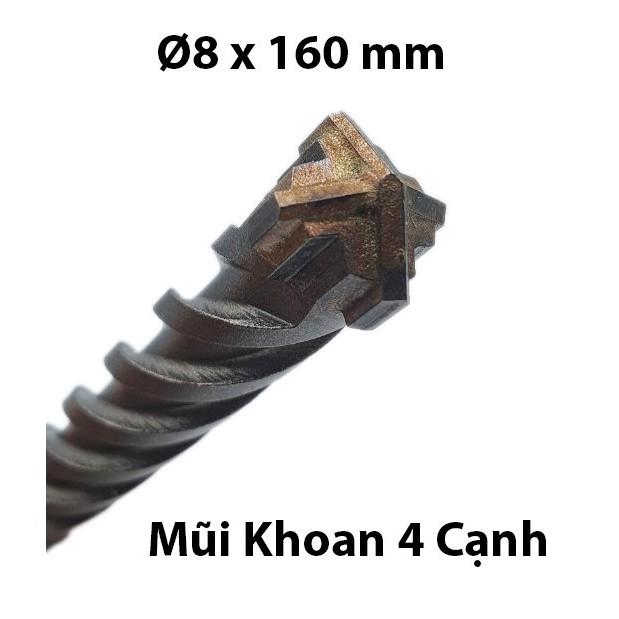 Mũi khoan gài bê tông 4 cạnh dài 160MM SENKA