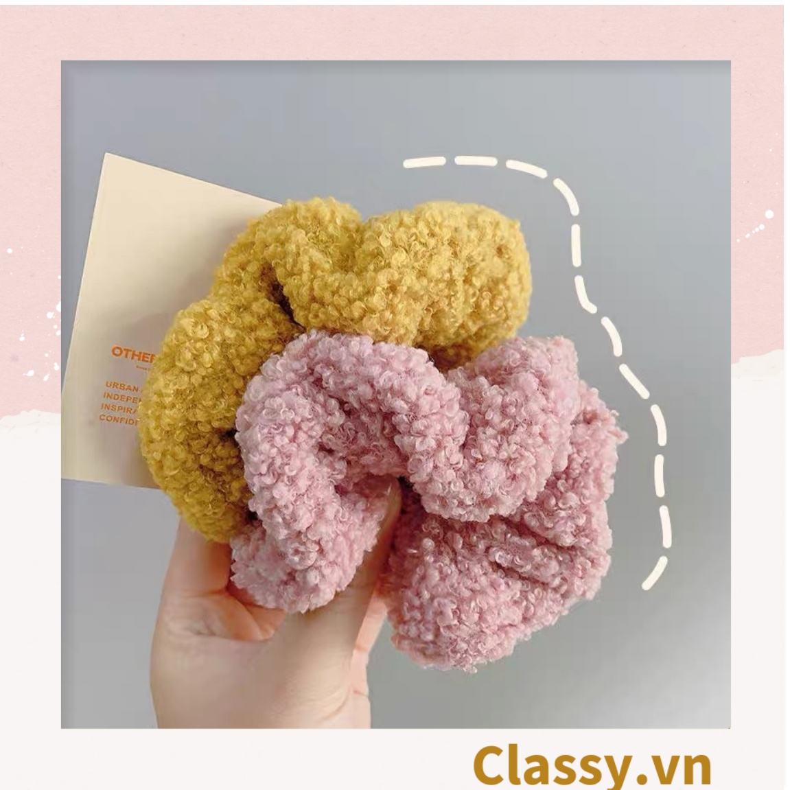 Dây cột tóc vải Scrunchies lông cừu bền chắc PK219