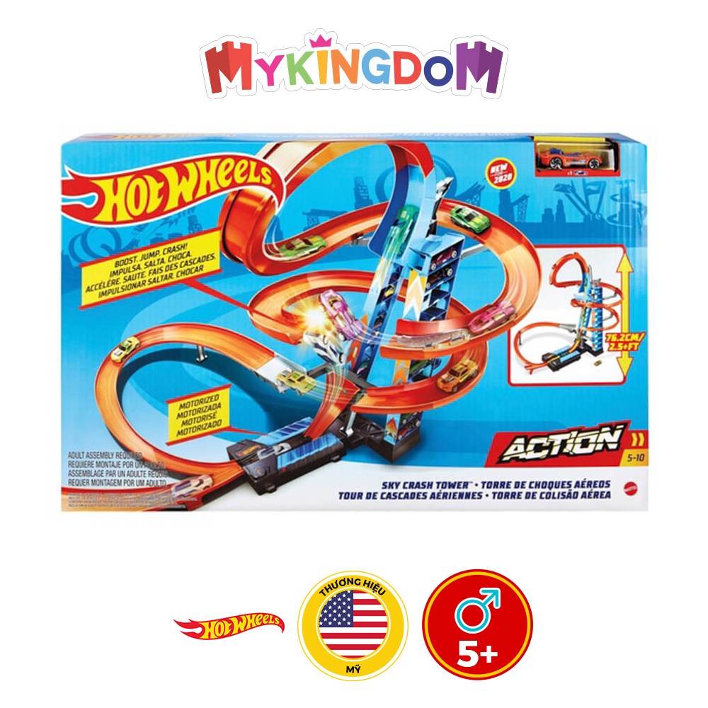 Bộ Đồ Chơi HOT WHEELS Thử Thách Tòa Tháp Trọc Trời Lượn Vòng GJM76