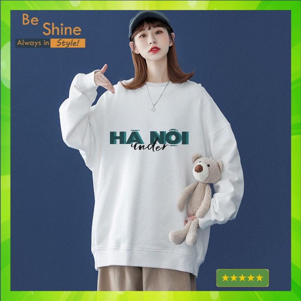 Áo sweater LOGO under Hà Nội Form Rộng Áo hoodie da cá UNISEX Nam Nữ- In Hình Local Brand