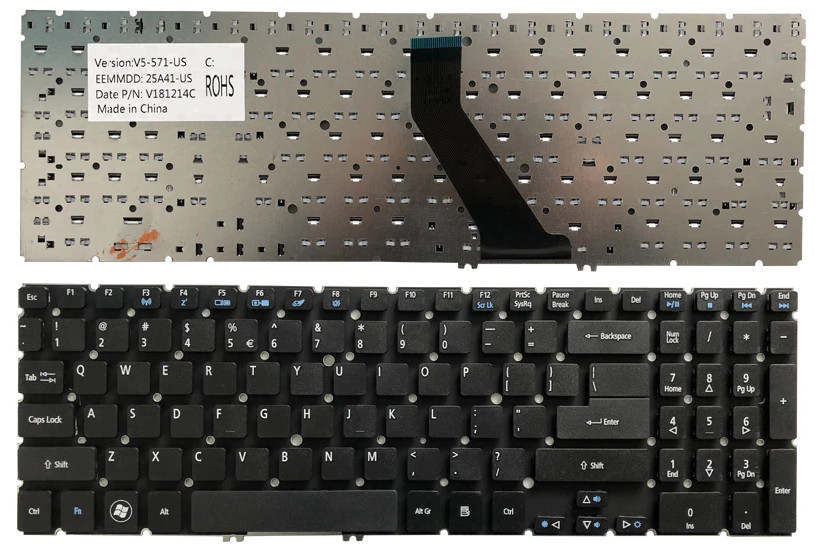 Bàn phím thay thế cho laptop Acer Aspire V5 V5-531, V5-551, V5-571, V5-573, M3-580, M3-581, M5-581, M5-582, M5-583, VN7-571, VN7-591 – V5-531 571