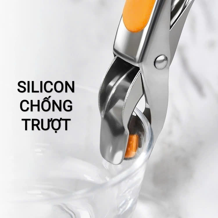 Kẹp Gắp Nóng Inox 304 Có Mút Silicon Chống Trượt 17cm – Kẹp Chống Bỏng, Gắp Bát/Nồi/Nắp An Toàn - HÀNG CHÍNH HÃNG MINIIN