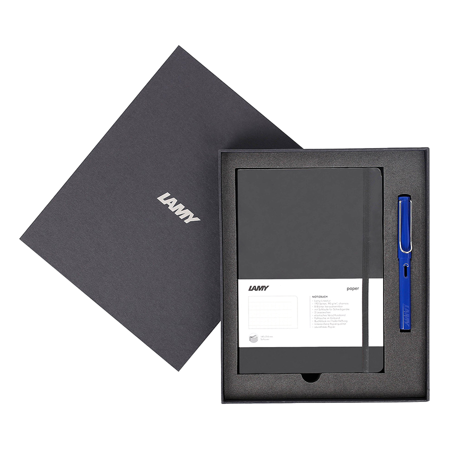 Gift Set Lamy Notebook A5 Softcover Black + Lamy Safari Ocean Blue - GSNSa001