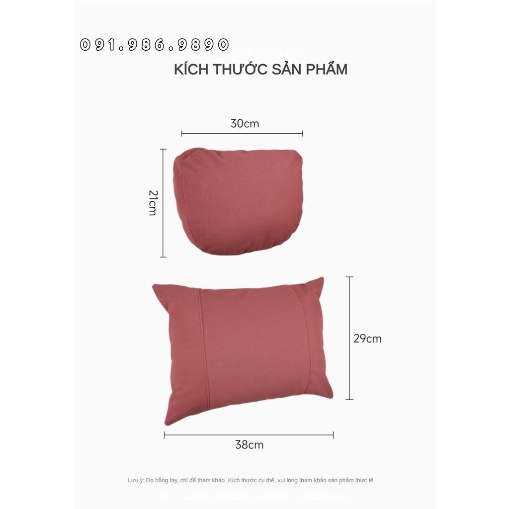 Gối tựa đầu ô tô nhiều lỗ thoáng khí và tựa lưng chất liệu da lộn mercedes maybach S-Class 2024 - Kem, Kem