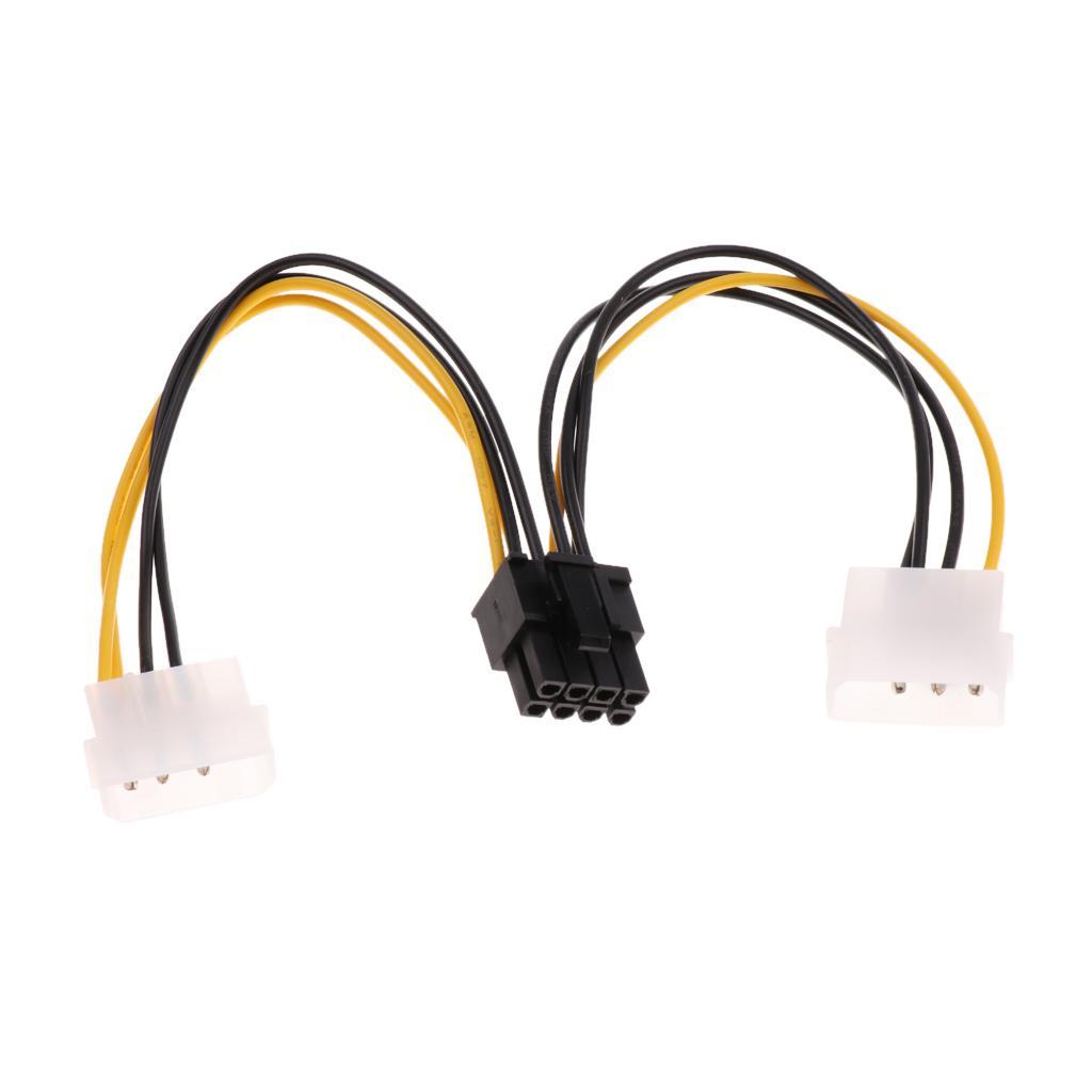 Dual 4-pin Mini to 8-pin PCI-e Power Cable Video Card Extension Cord