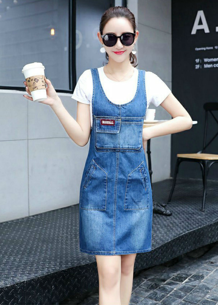 Đầm Yếm Nữ Denim D708 - Xanh (Free Size)