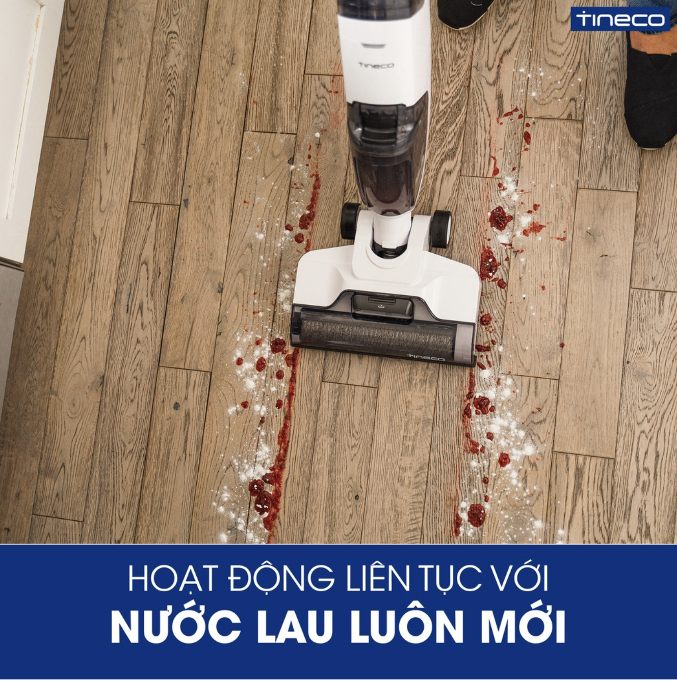 Máy Hút Bụi Lau Sàn Khô Uớt Tự Giặt Giẻ TINECO IFLOOR 2 Thương Hiệu Mỹ Lực Hút 12,000 Pa, Có Kết Nối App Theo Dõi, Công Suất 220 W - Hàng Chính Hãng - Bảo Hành 24 Tháng