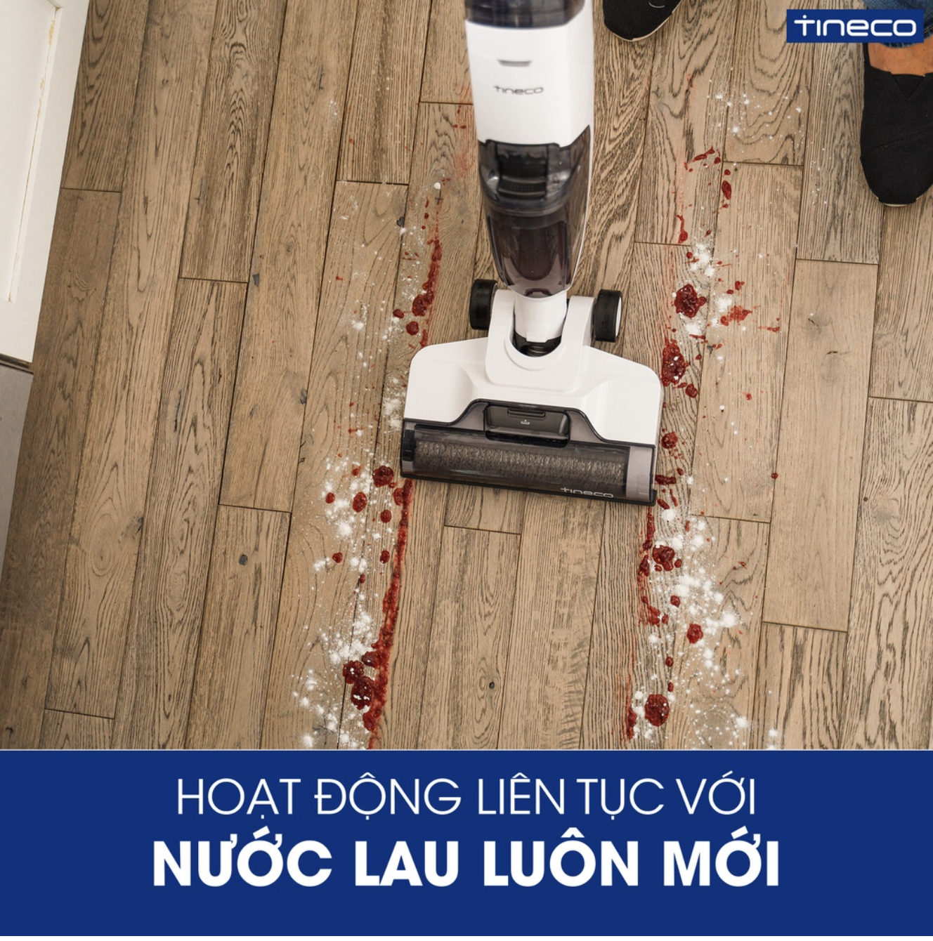 Máy Hút Bụi Lau Sàn Khô Uớt Tự Giặt Giẻ TINECO IFLOOR 2 Thương Hiệu Mỹ Lực Hút 12,000 Pa, Có Kết Nối App Theo Dõi, Công Suất 220 W - Hàng Chính Hãng - Bảo Hành 24 Tháng