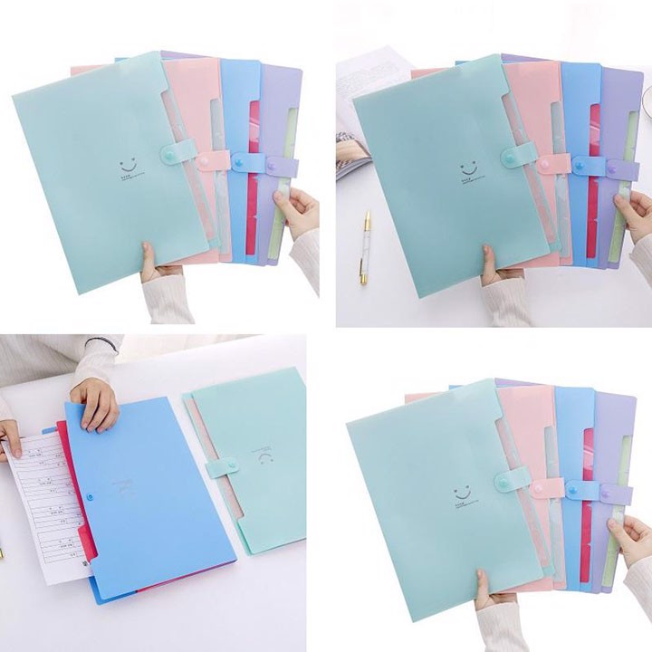 Túi đựng giấy A4/Bìa đựng hồ sơ/Tập đựng tài liệu hình mặt cười 32.5x14cm - HENRYSA