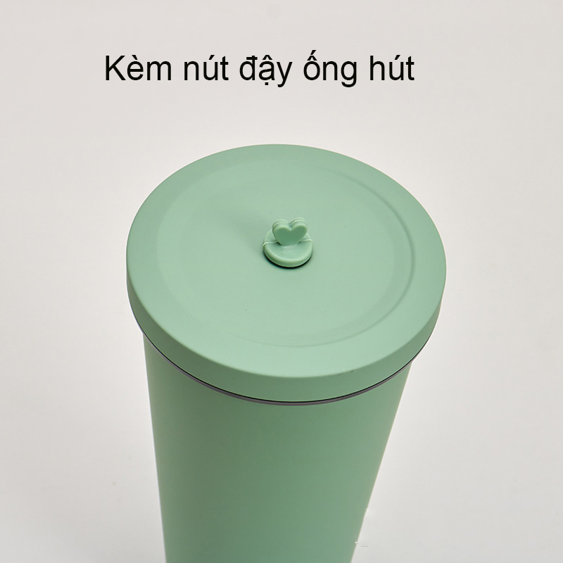 Ly giữ nhiệt inox 304 màu trơn kèm ống hút 750ML