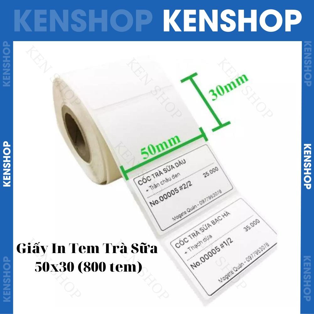 Giấy in tem trà sữa , decal nhiệt 50x30