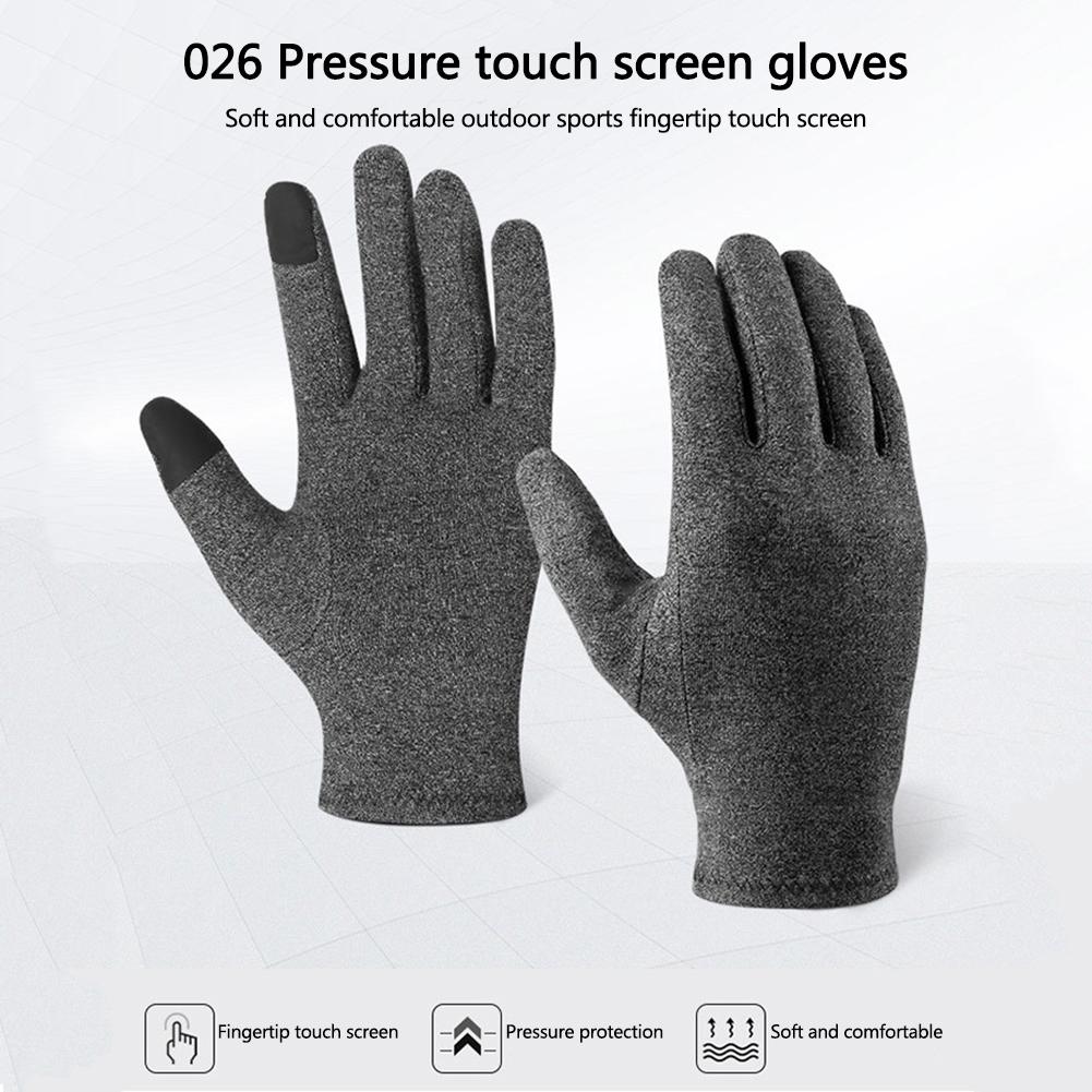 Găng tay xe đạp ấm áp mùa đông Găng tay màn hình cảm ứng Windproof Găng tay giảm đau tay thoải mái để đạp xe thể thao tập thể dục Color: Gray Size: L
