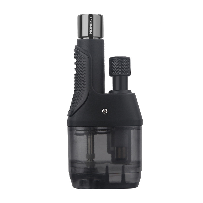 Vỏ Hột Quẹt Bật Lửa Khò Gas 1 Tia Mạnh Mẽ Honest BCZ-796 Thiết Kế Hình Tháp Đôi Bình Chứa Gas Trong Suốt Nhìn Thấy Lượng Gas - Nhiều Màu
