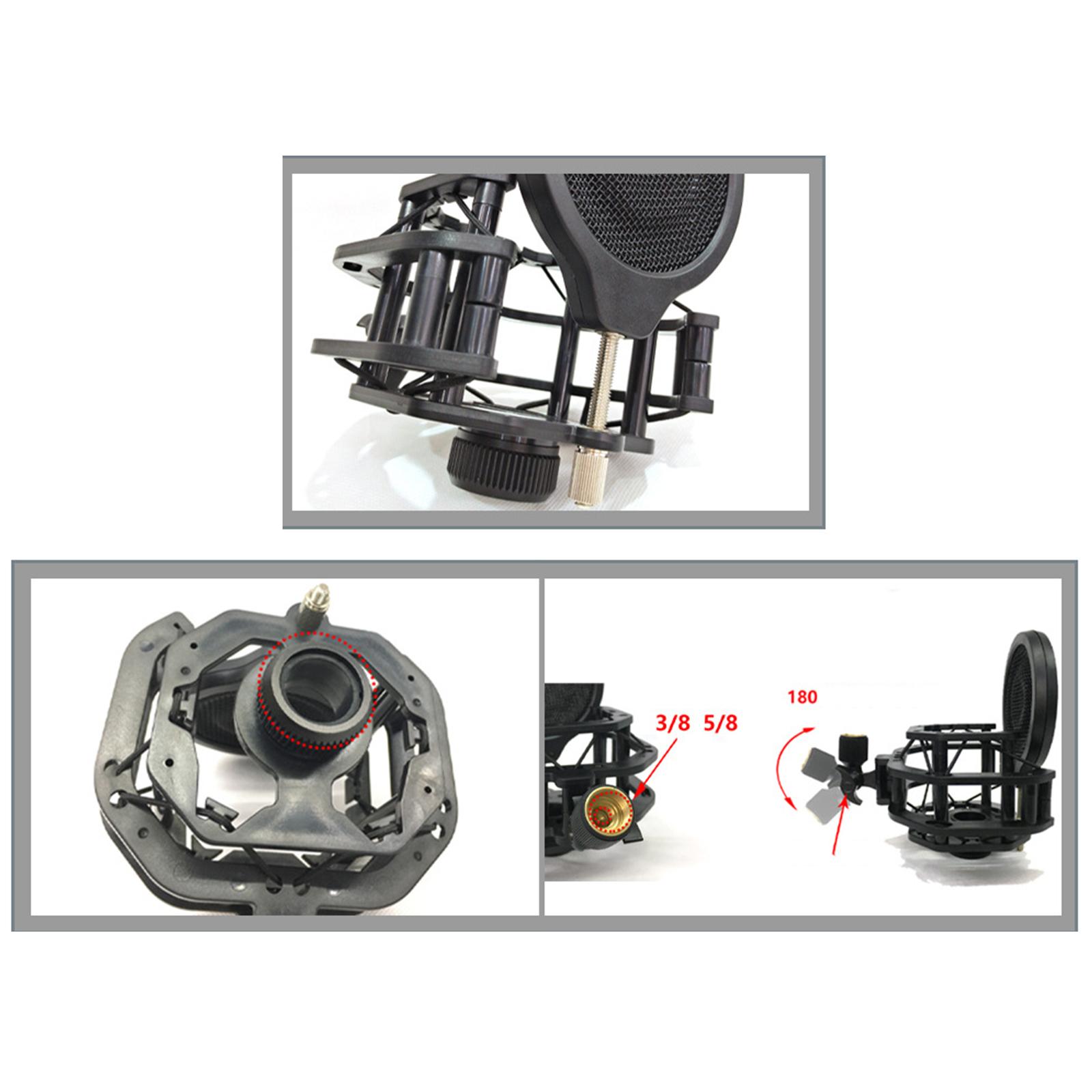 Adjustable Microphone Shock Mount with High Isolation Filter Shield