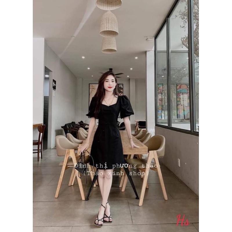 Váy viền ngực cổ vuông HS72