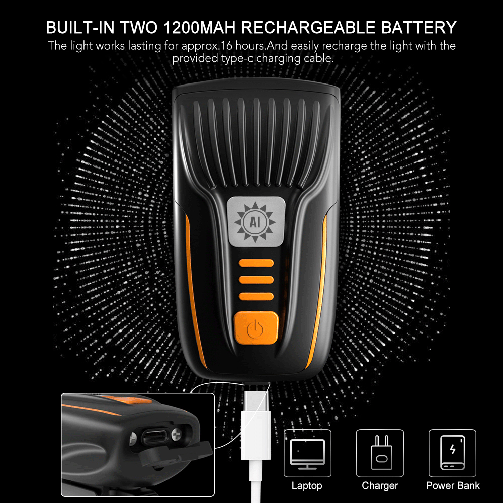 Đèn LED Siêu Sáng Gắn Phía Trước Xe Đạp Chống Nước Có Thể Sạc Lại Cho Xe Đạp MTB