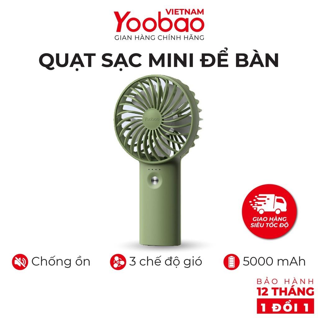 Quạt sạc mini để bàn làm việc YOOBAO F3 Pro 6000mAh Kiêm sạc dự phòng - Hàng nhập khẩu