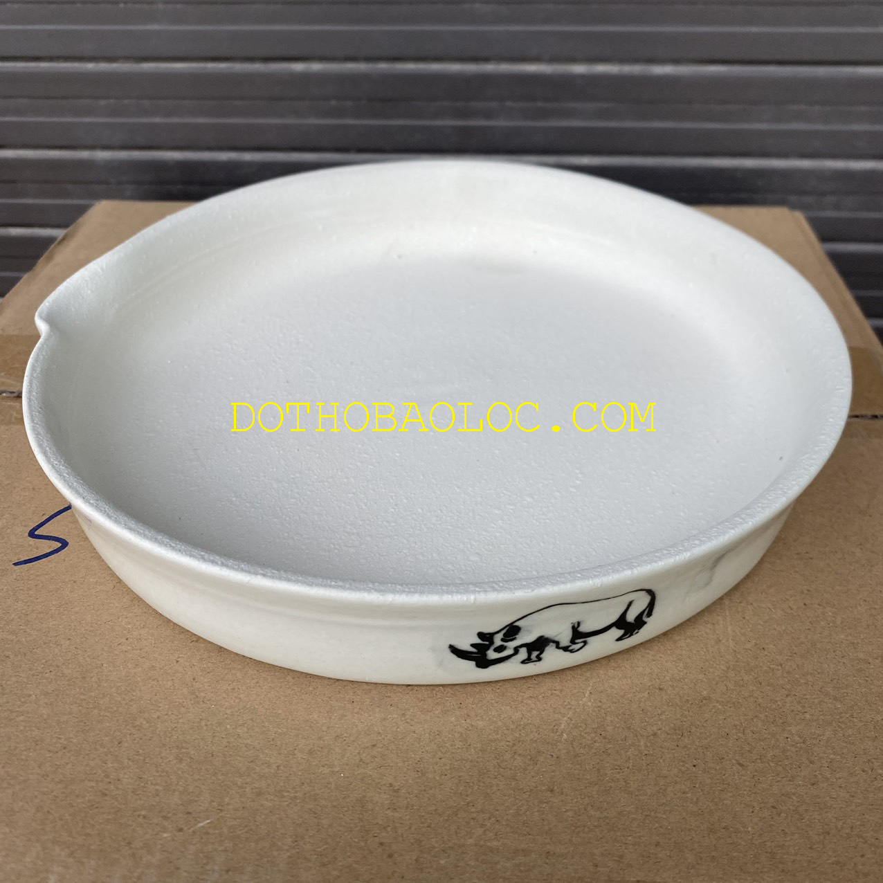 Đĩa mài sừng sứ Bát Tràng Việt Nam loại đại màu trắng