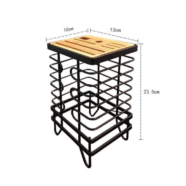 (Giá sale) Kệ cắm dao thép mặt gỗ mã 0902