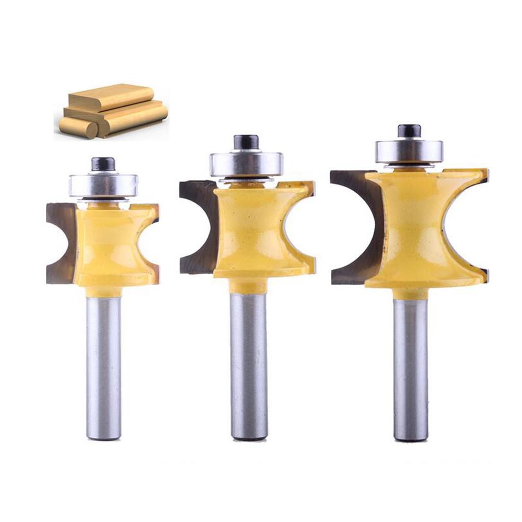 2x Half Round Bullnose Router Bit 5/8 1/2-inch Milling Cutter Tool,8mm Shank