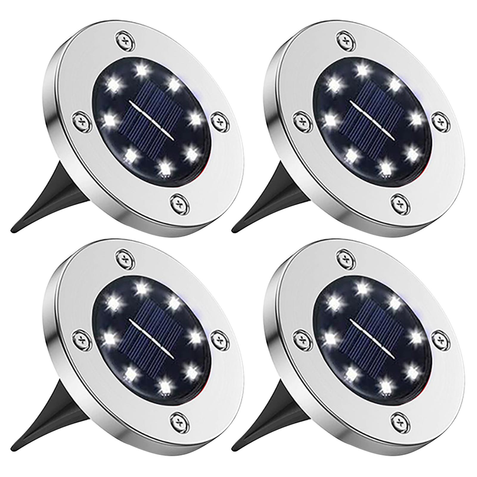 4 Đèn mặt đất năng lượng mặt trời 8 hạt LED  không thấm nước cho sân vườn