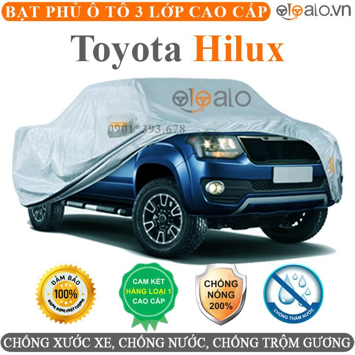 Bạt phủ xe ô tô Toyota Hilux vải dù 3 lớp CAO CẤP BPXOT