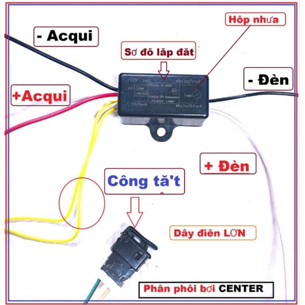 Mạch passing 3s cho đèn trợ sáng xe máy loại hộp chống nước kèm công tắc mẫu mới