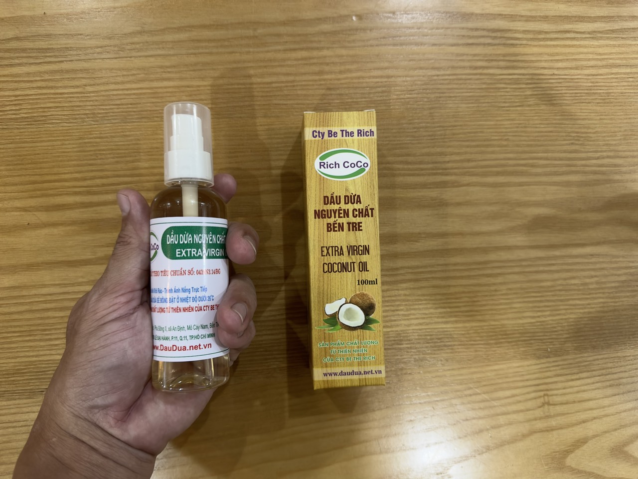 DẦU DỪA 100% NGUYÊN CHẤT BẾN TRE - NẤU THỦ CÔNG – RICH COCO - CHAI 100ml | EXTRA VIRGIN COCONUT OIL