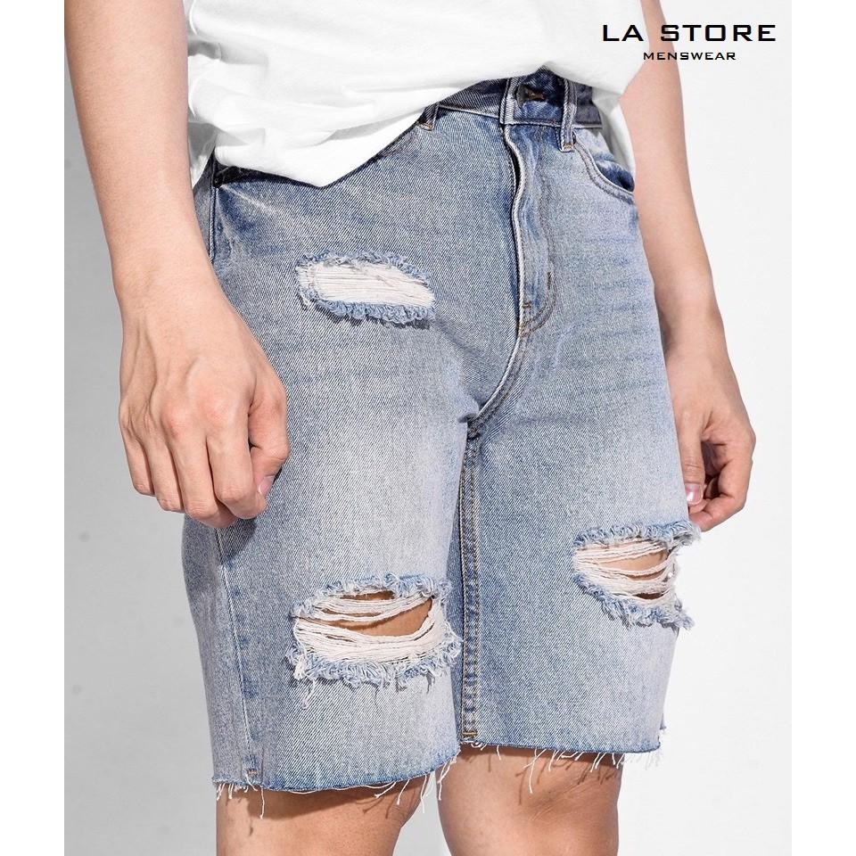 Quần short jean - Quần short jeans nam rách tưa lai DPS009