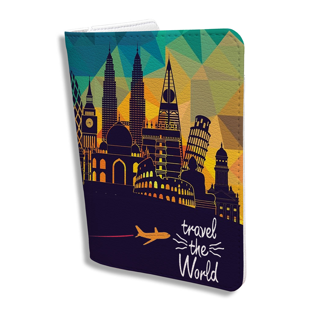 Bao Da Hộ Chiếu TRAVEL THE WORLD - Ví Đựng Passport Du Lịch Độc Lạ - PPT058