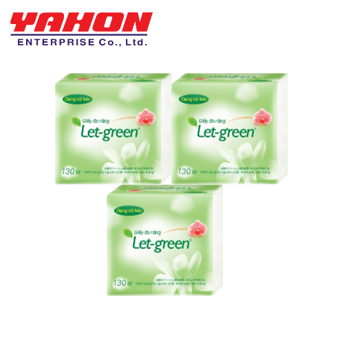 Combo 3 Bao Giấy Vệ Sinh Đa Năng LET-GREEN 10*21CM, 130 Tờ/Bao