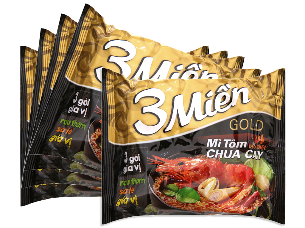 Mì 3 Miền Gold tôm chua cay đặc biệt gói 75g