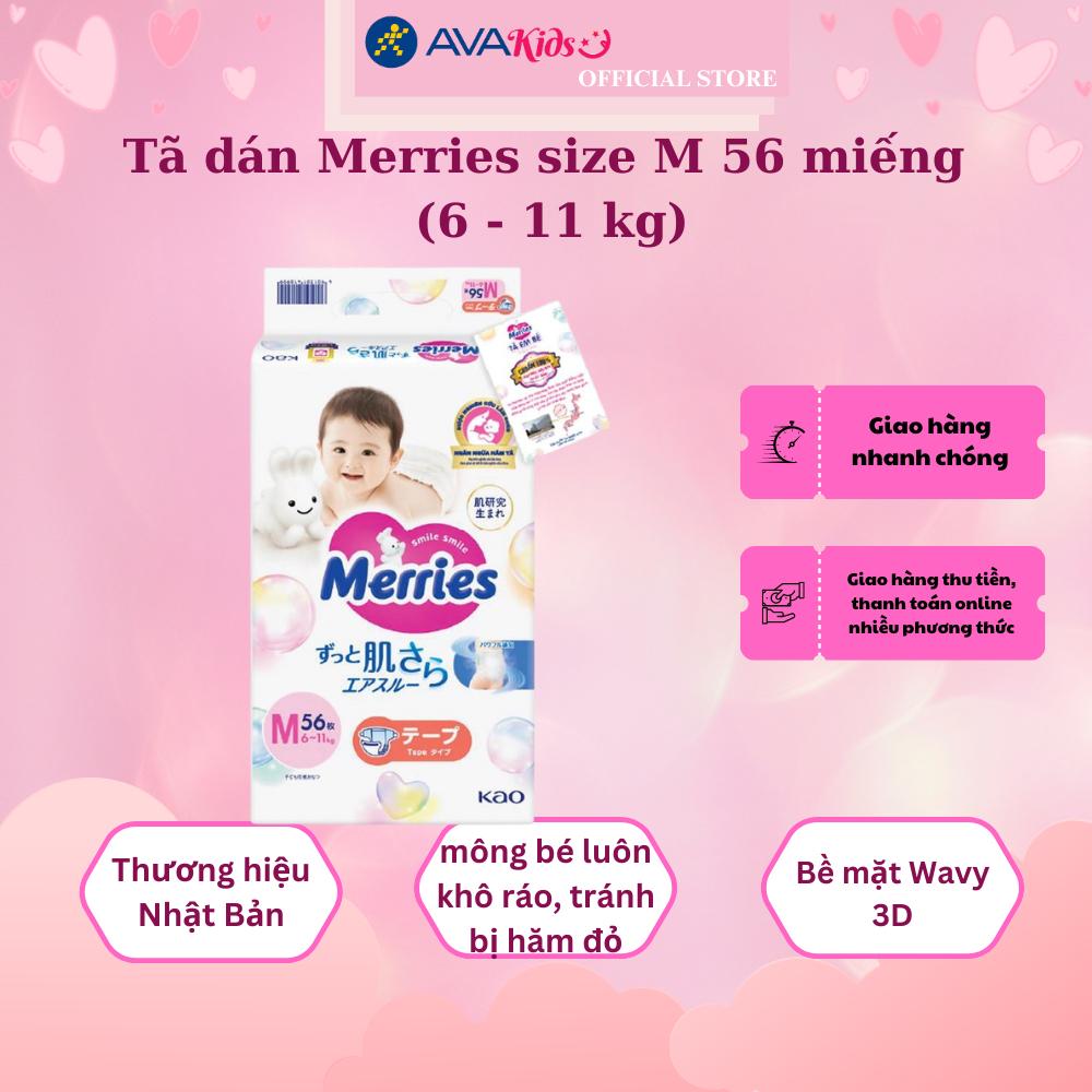Tã dán Merries size M 56 miếng (6 - 11 kg)