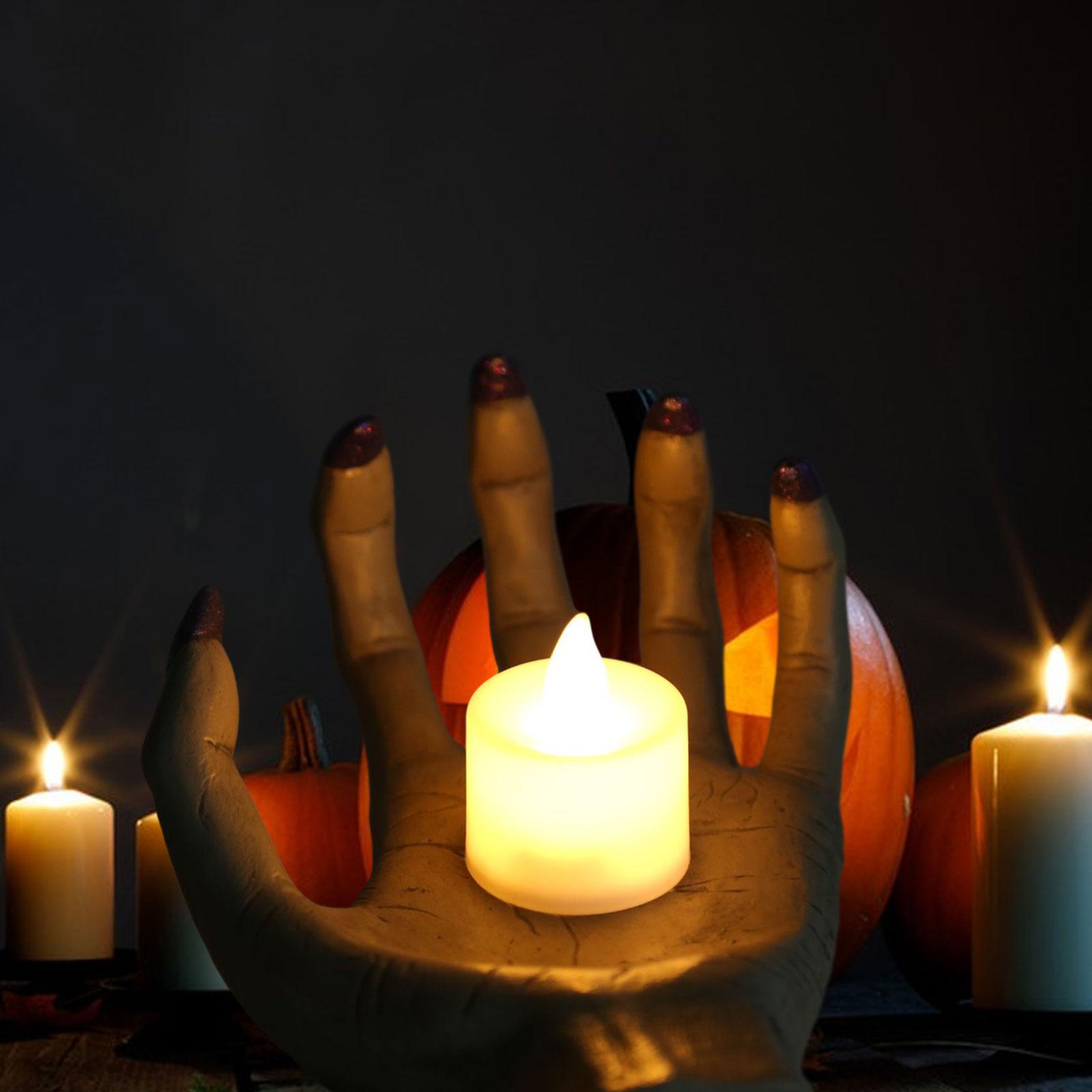 Halloween Tealight Candle Holder Halloween Decoration Hand Shape Creative Pillar Candle Stand for Haunted House Room Decor