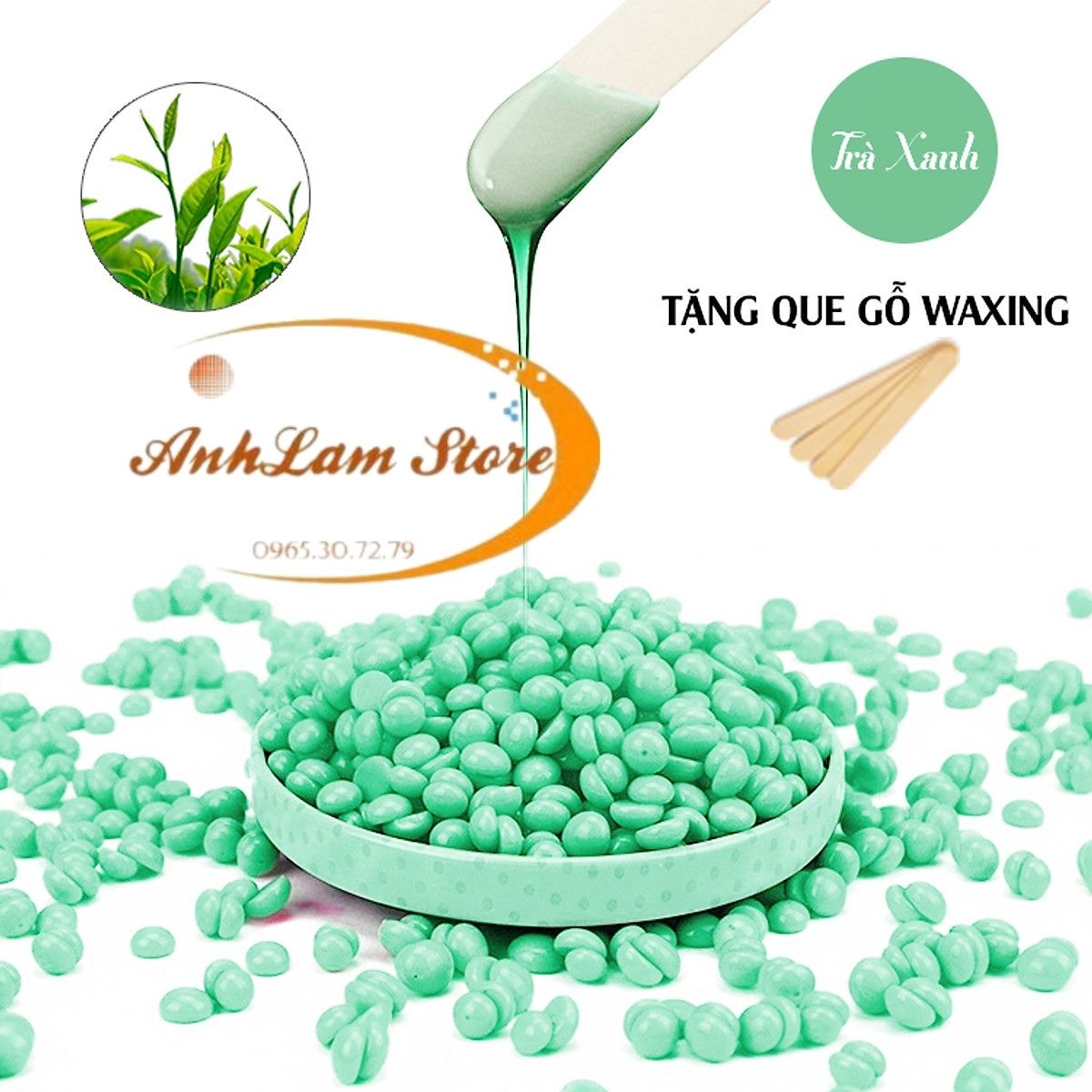 [200g] SÁP WAX TẨY LÔNG NÓNG CAO CẤP ANHLAM Giúp Da Láng Mịn, An Toàn, Lành Tính, Không Đau - Phù hợp mọi loại da, Hiệu quả wax tẩy lông nách, wax tẩy lông vùng kín, bikini, wax lông tại nhà, tẩy da chết - Tặng que gỗ