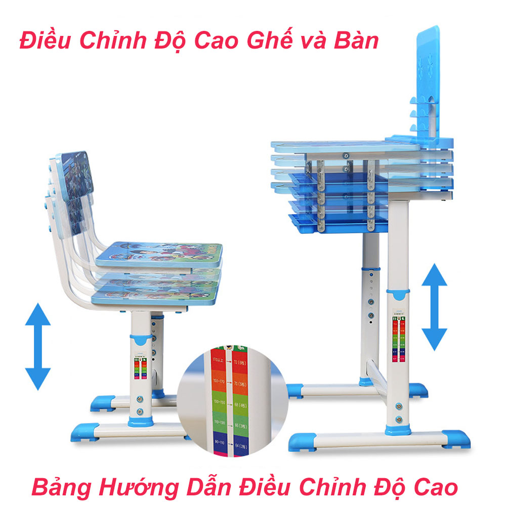 Bàn Học Cho Bé Tùy Chỉnh Độ Cao Chống Gù Chống Cận Thương Hiệu NewLife NT97- Hàng chính hãng