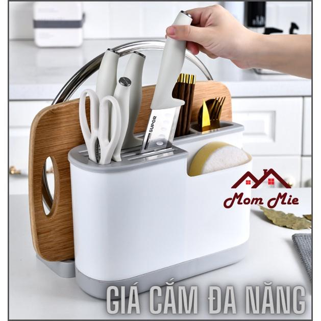 [NHỰA DÀY, BỀN, ĐẸP] Khay nhựa cắm muỗng, đũa, dao kết hợp giá để úp thớt, nắp nồi đa năng, tiện ích - K107